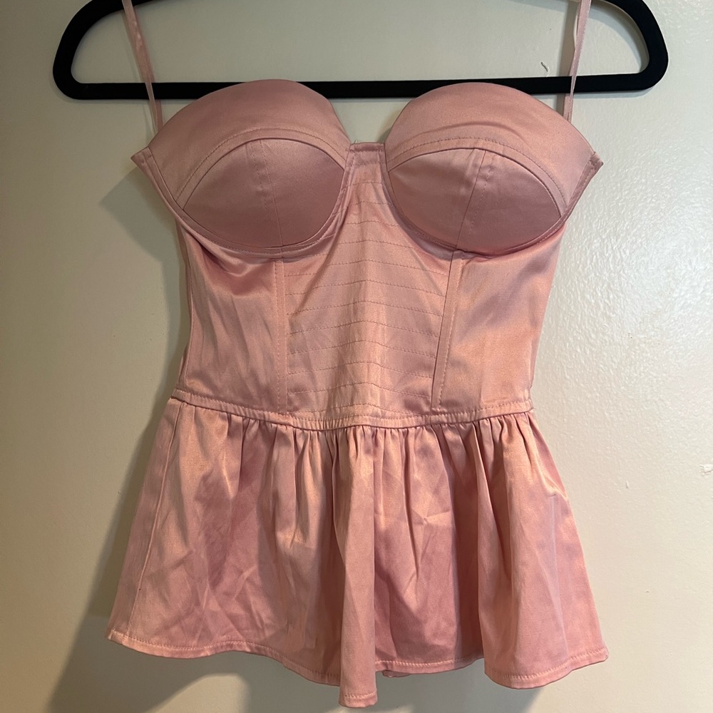 Elegant Girly Pink Bustier Top size S